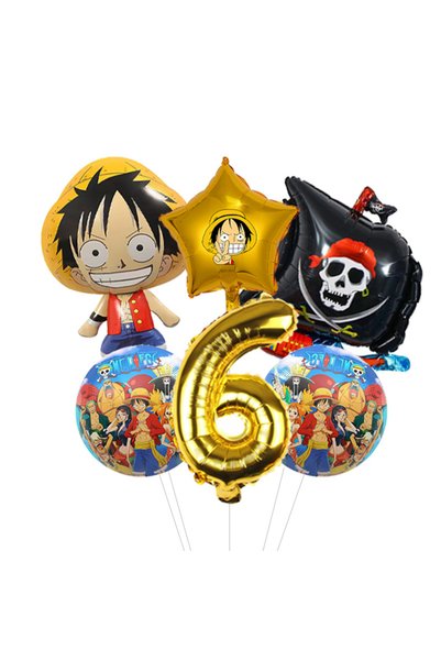 BANDAI 1pack F-6 Boys Anime Birthday Balloon Package One Piece Luffy Foil Myl...