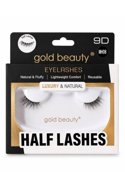 Gold Beauty MH08 9D Yarım Takma Kirpik Half Lashes – Doğal Görünümlü, Hafif, ...