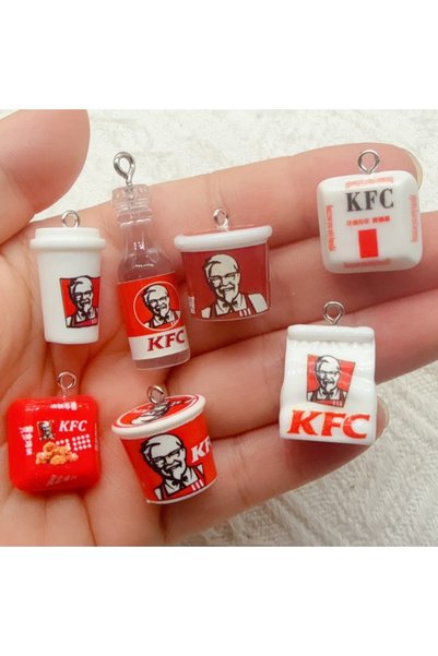 Choice 8 10pcs cartoon resin food bag keychain, suitable for bag decoration, ...