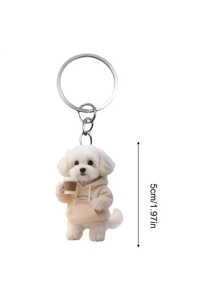 Choice C Puppy Keychain 2D Acrylic Detachable Cute Car Interior Pendant Anima...