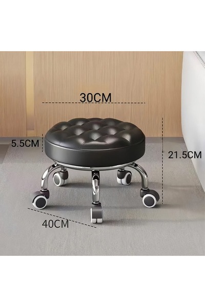 Choice black Caster Wheel Stool, Household Mobile Stool with Wheels, Children...