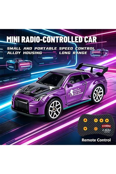 Choice سيارة GTR بنفسجية 2026 بمقياس 1:64 تعمل بالتحكم عن بعد، تصميم محمول من...
