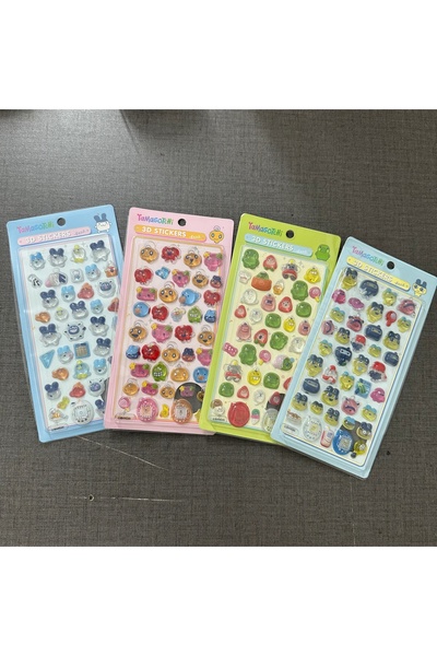 BANDAI a set 4pcs NewCute Tamagotchi Kuchipatchi Mametchi 3D Embossed Sticker...