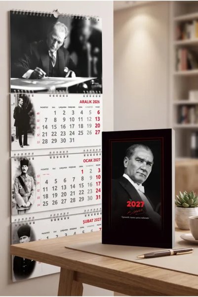 HalkKitabevi 2027 İmza Gemici Duvar Takvimi ve Gazi Paşa Atatürk Ajanda