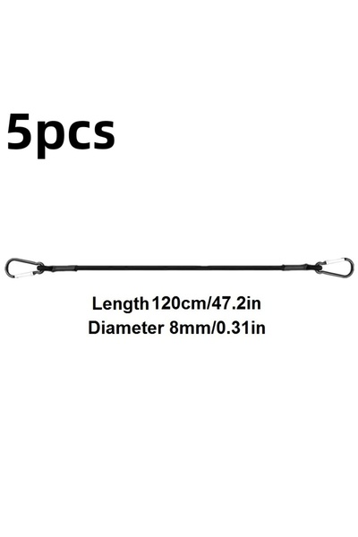 Choice 5pcs-120cm 1/5pcs 30-150cm Stretch Elastic Ropes 8MM Bungee Cords With...