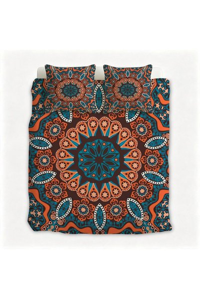 Generic Daily Bedroom Flannel Bedding 3Pcs, Stylish Art Print Duvet Cover, Co...