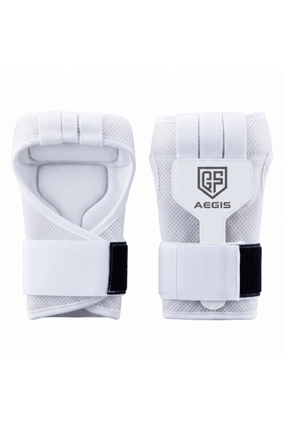 Choice White Pro MMA Boxing Gloves Half Finger Padded Hand Wraps Breathable W...