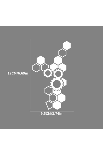 Choice 17X9.5CM LK-B01-White 1PC Honeycomb Gear Motorcycle Stickers Motocross...