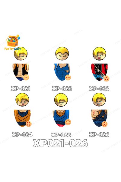 BANDAI XP021-026-6pcs KT1007-1011 Cartoon Series: Wukong Saiyan,Third Party P...