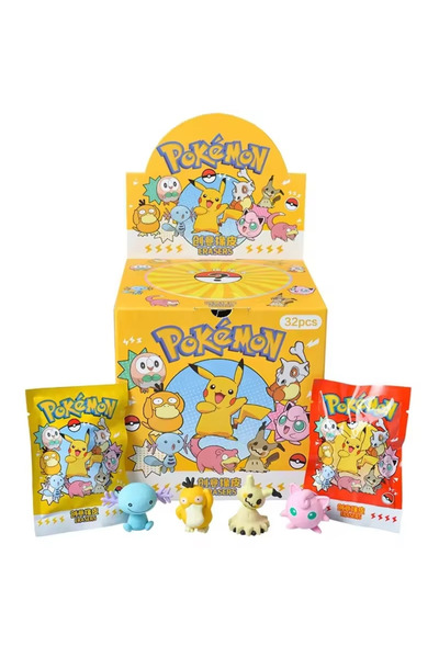 BANDAI 1 box of 32pcs 32 Pocket Monsters Anime Cute Pet Surprise Gifts Cartoo...