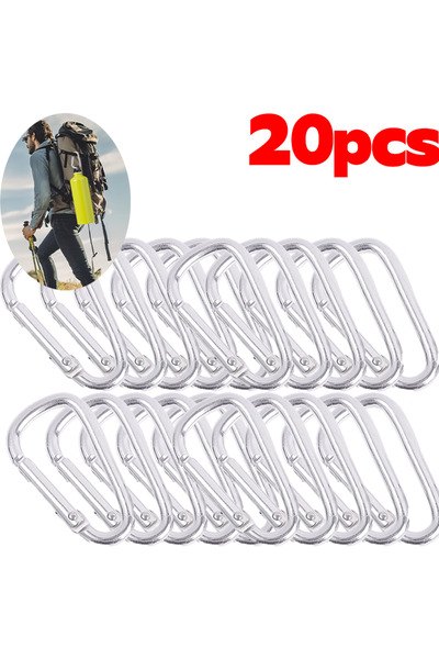 Choice 20pcs D Ring Carabiner Aluminum Alloy Keychain Clip for Water Bottle B...