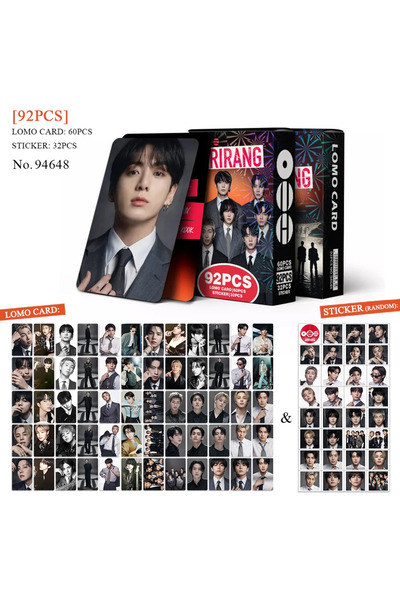 BANDAI 3 مجموعات جديدة من 92 قطعة من بطاقات لومو BT21، بطاقات صور وملصقات عال...