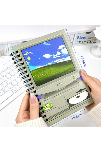 Choice دفتر ملاحظات حلزوني بتصميم كمبيوتر قديم الطراز Y2K، 100 صفحة، حجم B6، ...