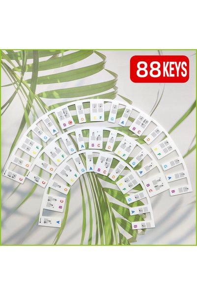 Choice ملصقات لوحة مفاتيح البيانو بـ 88 مفتاحًا ملونًا، ملصقات ملاحظات قابلة ...