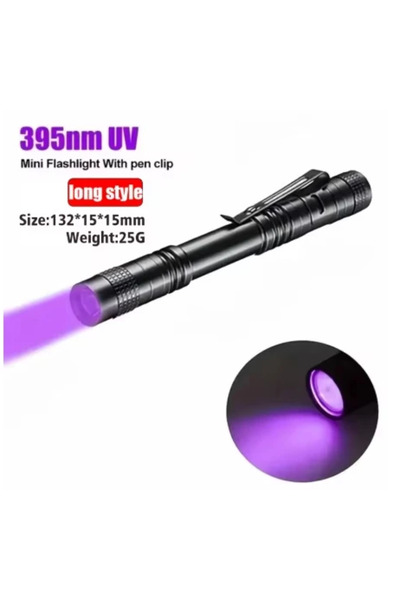 Choice long-1pcs 395nm UV Pen FLaslight, Blacklight Flashlight W/ Clip Portab...