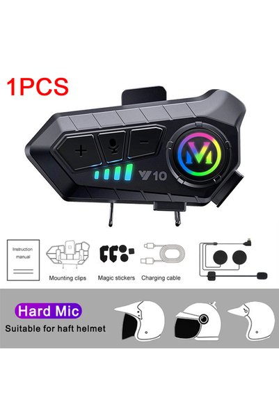 Choice Hard Mic Motorcycle Helmet Headset Wireless Bluetooth Music Headset He...