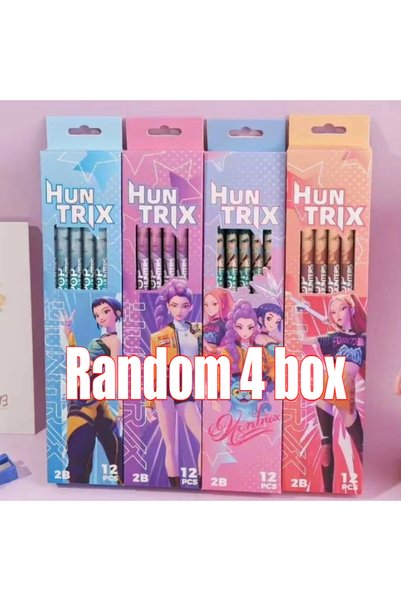 BANDAI Random 4 box Pencils Wood Sketch Pencils Set CartoonTheme Hunters Smoo...