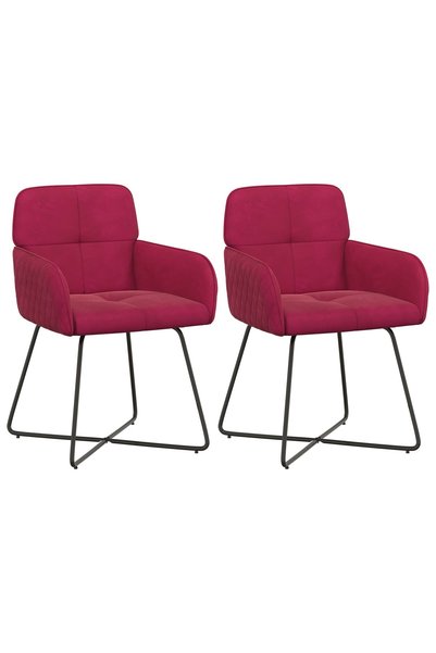 vidaxl Scaune de dining 2 buc. Catifea Roșu Vin 59 x 56,5 x 86 cm