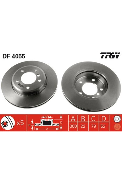 TRW Диск frana DF4055, комплект 2 бр.