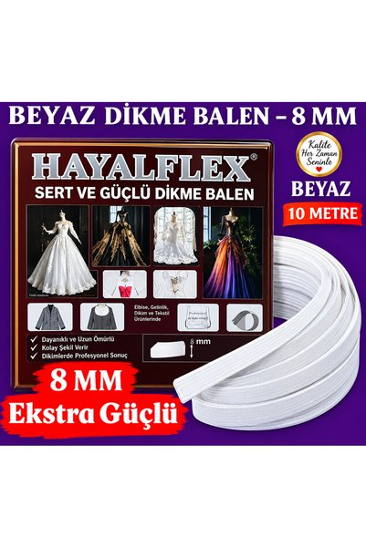 Hayalflex 8 mm Şeffaf Riglen, Balen, Dikme Balen, Geçme Balen, Gelinlik, Abiye,