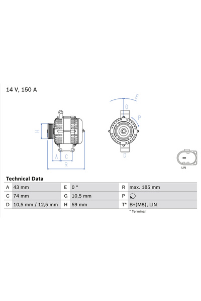 Bosch Генератор / алтернатор 0 986 082 580