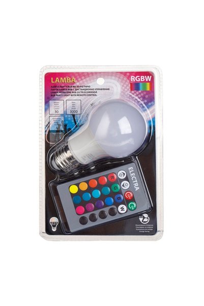 Lamba Bec LED de Petrecere RGBW cu Telecomanda 4 Funcții și 16 Culori E27, 30...