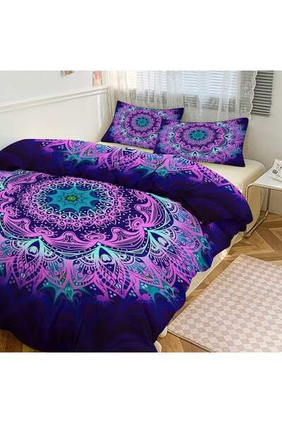 Generic Boho Ethnic Artwork Brushed 3 Pieces Bed Set, Comfortable Printed Duv...