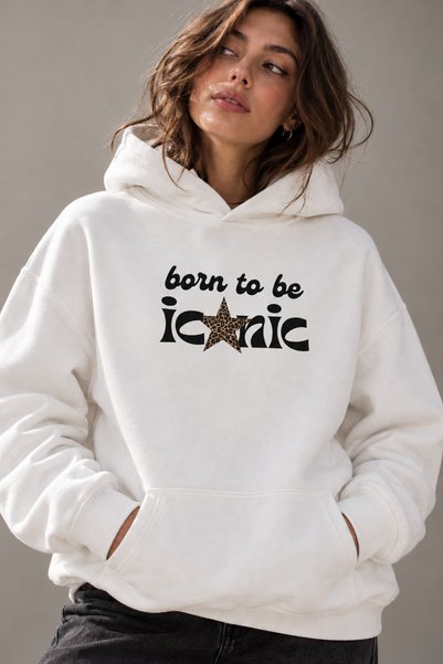 Jooy Φούτερ με κουκούλα «Born To Be iconic»