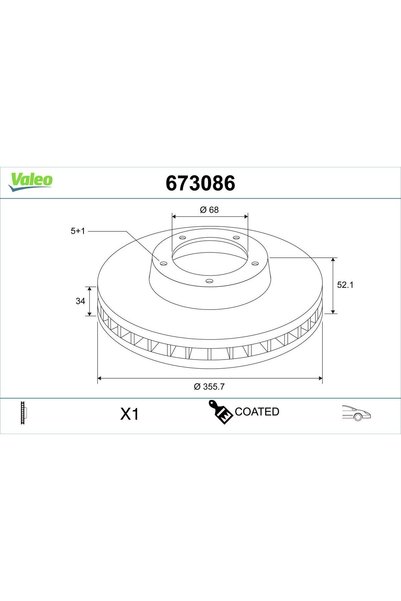 VALEO Disc frana 673086, set 2 buc.