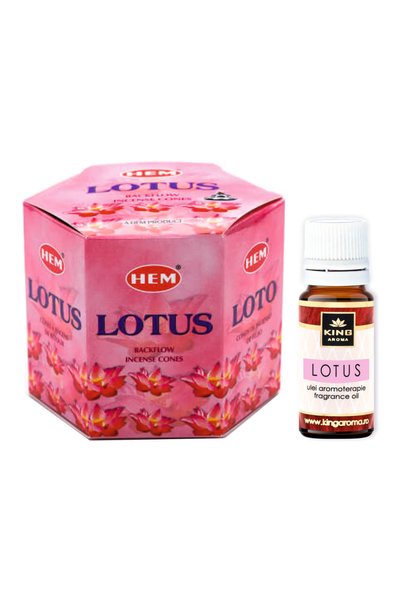 Hem Pachet promoțional: 40 conuri de tămâie cu reflux Lotus + Ulei de aromate...