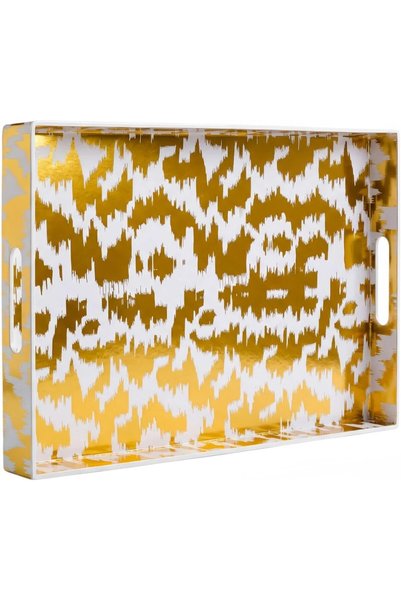 Generic Decorative Serving Tray with Handles - 38*25*4.5cm Large Rectangle Co...