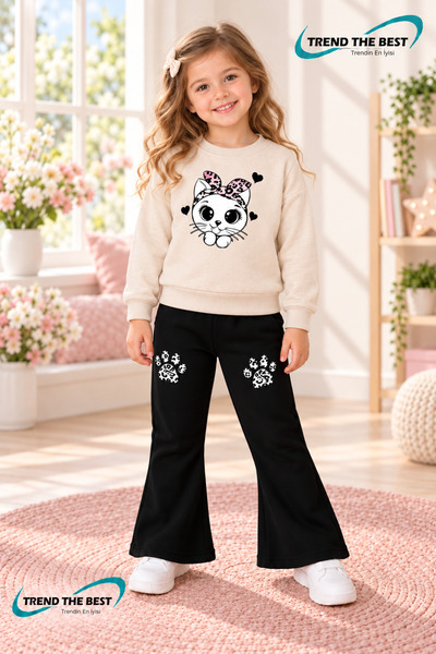 TREND THE BEST Trendin En İyisi Winter, Spring, and Autumn Girls' Black Spani...