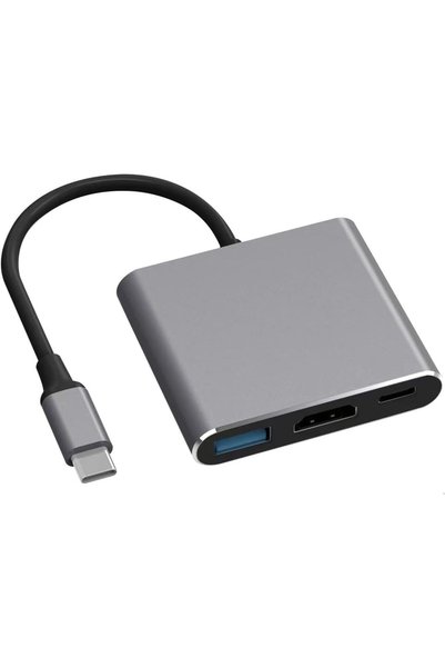 Generic محول AV متعدد المنافذ مع مخرج HDMI بدقة 4K ومنفذ USB 3.0 ومنفذ شحن سر...