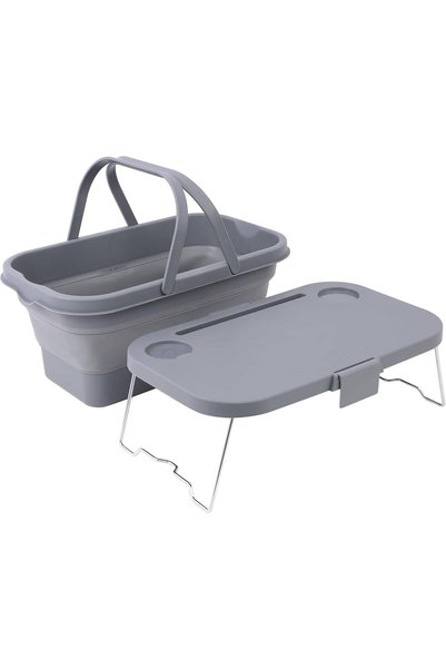 ACTEN 16L Collapsible Picnic Basket with Lid & Handles, Foldable Waterproof L...