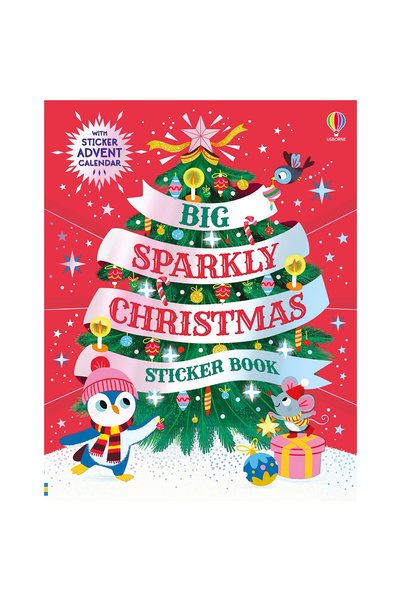 Usborne Carte cu autocolante de Craciun, Big Sparkly Christmas Sticker Book, ...