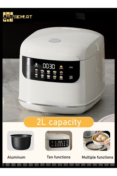 Wemart Rice Cooker 2L, 10-in-1 Digital Multicooker with Steamer, Double-Coate...