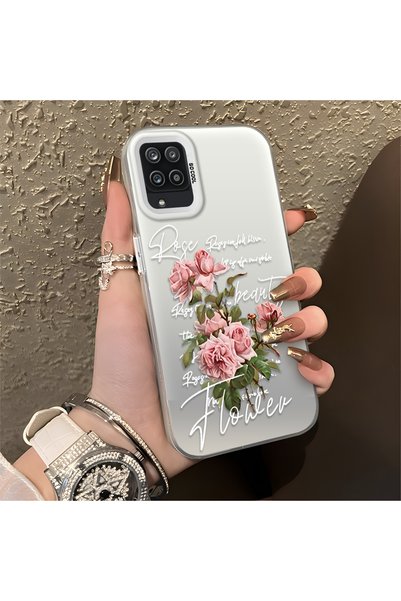 CHICASELUX Samsung Galaxy A12/M12 Compatible Case with Rose and Lettering Des...