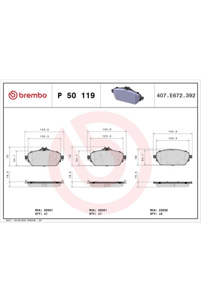 Brembo Set placute frana,frana disc P 50 119
