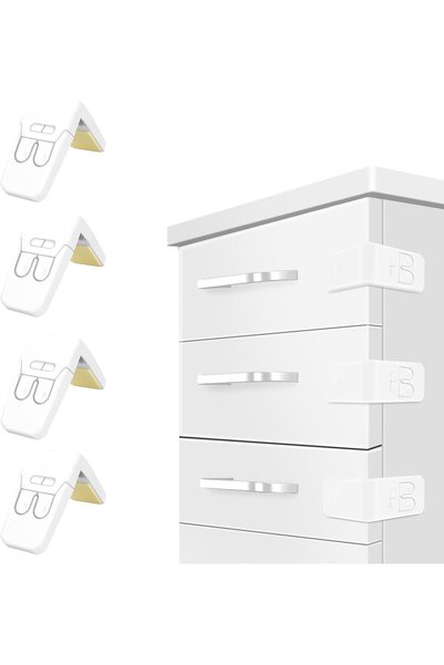 Generic Baby Cabinet Locks, 4 Pieces of Safe Drawer Locks, Corner Drawer Lock...