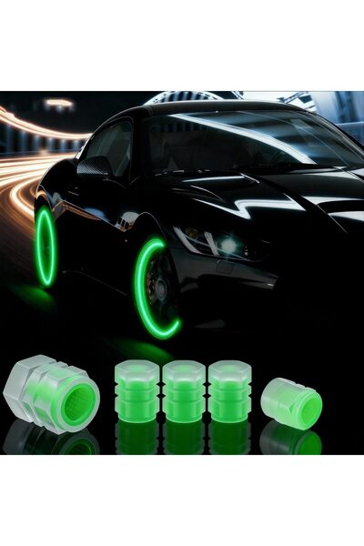 Choice green 4pcs 4/8Pcs Upgraded Luminous Tire Valve Cap, Fluorescent Tire U...