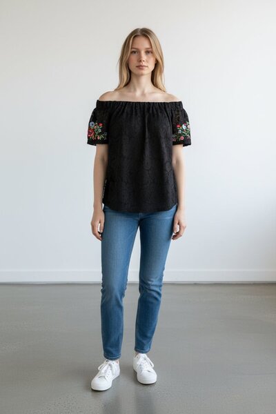 Vero Moda Bluza Flora Negru