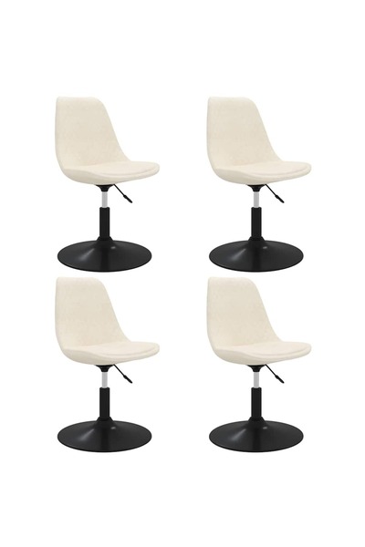 vidaxl Scaune de masă pivotante, 4 buc., crem, catifea