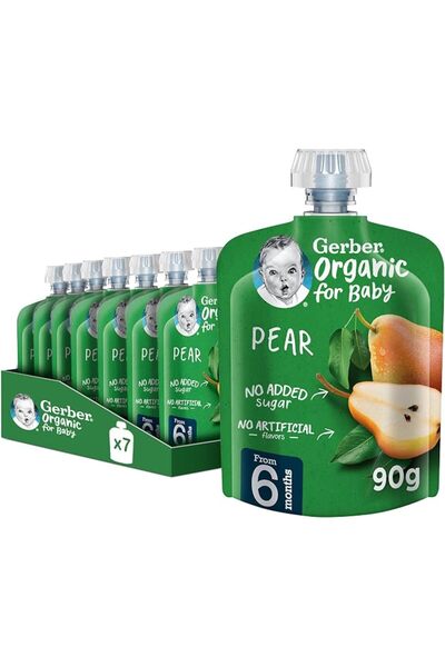 Carole Gerber Gerber Organic Baby Food Puree Pouch Pear. No added sugar, No a...