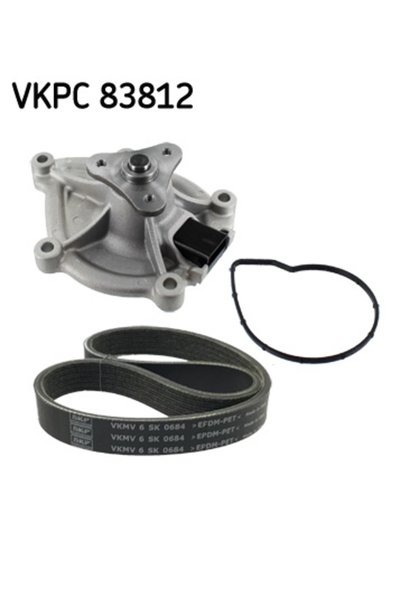 SKF Αντλία νερού + σετ ρομβοειδούς ιμάντα VKMC 33843