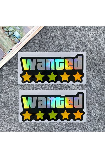Choice ملصق دراجة نارية مقاوم للماء بتصميم ليزر-B WANTED، مقاس 18×7.4 سم، قطع...