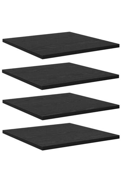 vidaxl Raft pentru cărți 3 niveluri 4 buc. 40 x 40 x 1,5 cm Negru