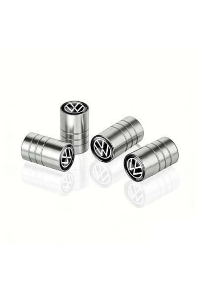 Volkswagen JS Silver 4Pcs Car Badge Tire Valve Caps Auto Accessories For Golf...