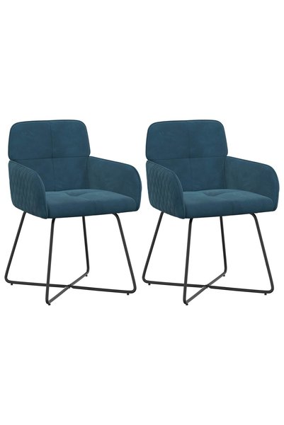 vidaxl Scaune de dining 2 buc. Catifea albastru 59 x 56,5 x 86 cm