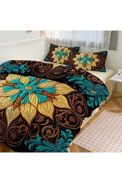 Generic Bohemian Nature Art Brushed 3Pcs Bedding Set, Cozy Warm Duvet Cover f...