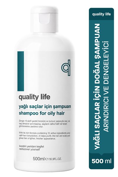 Quality Life Yağlı Saçlar İçin Arındırıcı Şampuan Kepek ve Yağlanma Karşıtı T...